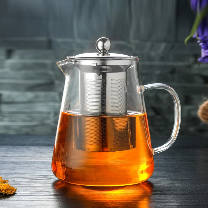 

High borosilicate Pyrex teapot thickened tea separation brewing teapot transparent household simple tea maker