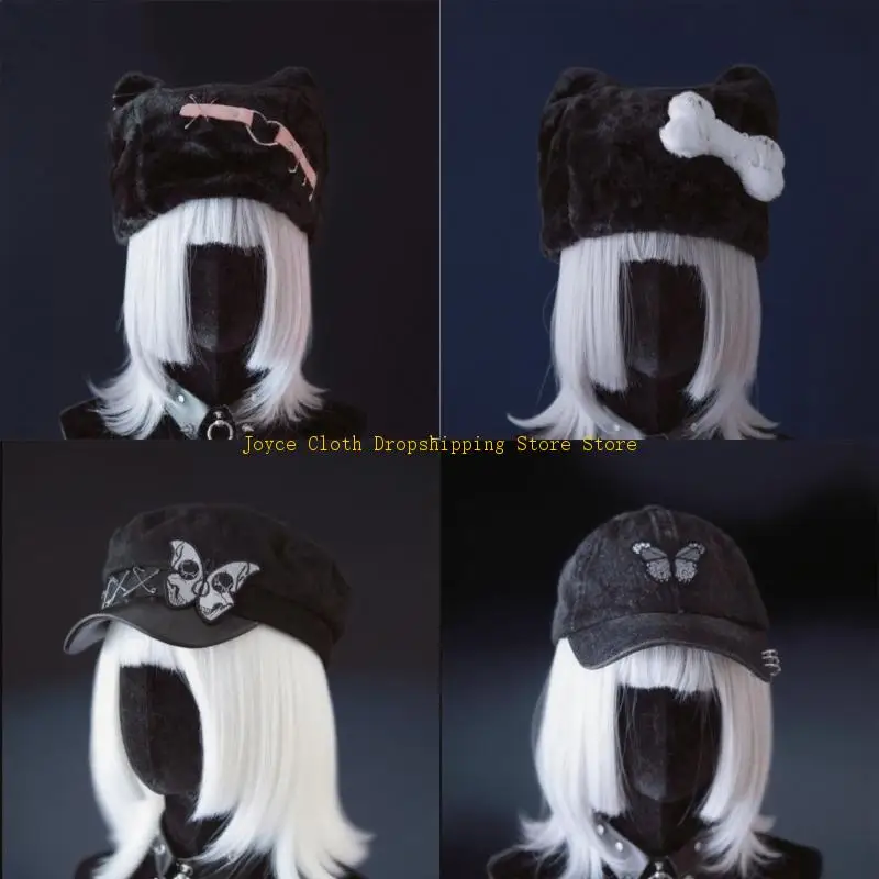 القبعات اليدوية سحابة للجنسين قبعة الرسام للفتيات قبعة أجرة داكنة للترفيه في الهواء الطلق قبعة حديثة الملحقات 10CD #2