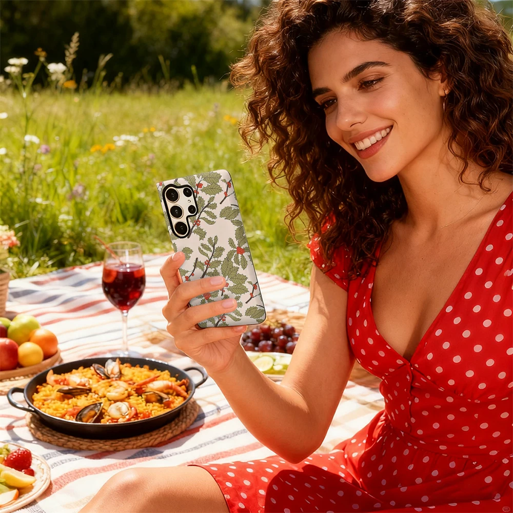 Чехол для телефона Holly Berries для Samsung Galaxy S25 Ultra S24 S23 Ultra Plus, противоударная двухслойная задняя крышка
