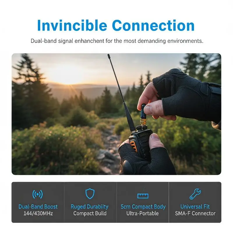 Walkie Talkie SMA Dual Band Antenna SRH805S 1Pc UHF VHF SMA M F High Gain Signal Booster for Outdoor Adventure view 2