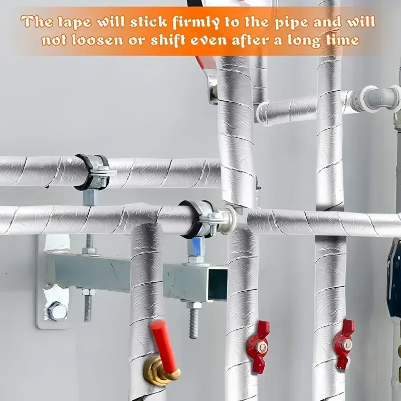 10M Foliertes Fiberglas Rohr Isolierung Wrap Band Selbstklebende Wasser Rohr Wrap Isolierung Hülse Für Outdoor Indoor Rohr Hülse