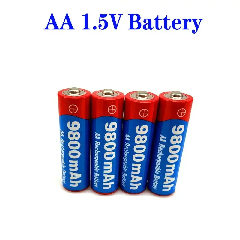 2024  New Brand 2-20pcs 1.5V AA Rechargeable Battery 9800mAh NI-MH Rechargeable Battery  for LED Lamp Toy Mp3 Fan Remote Control