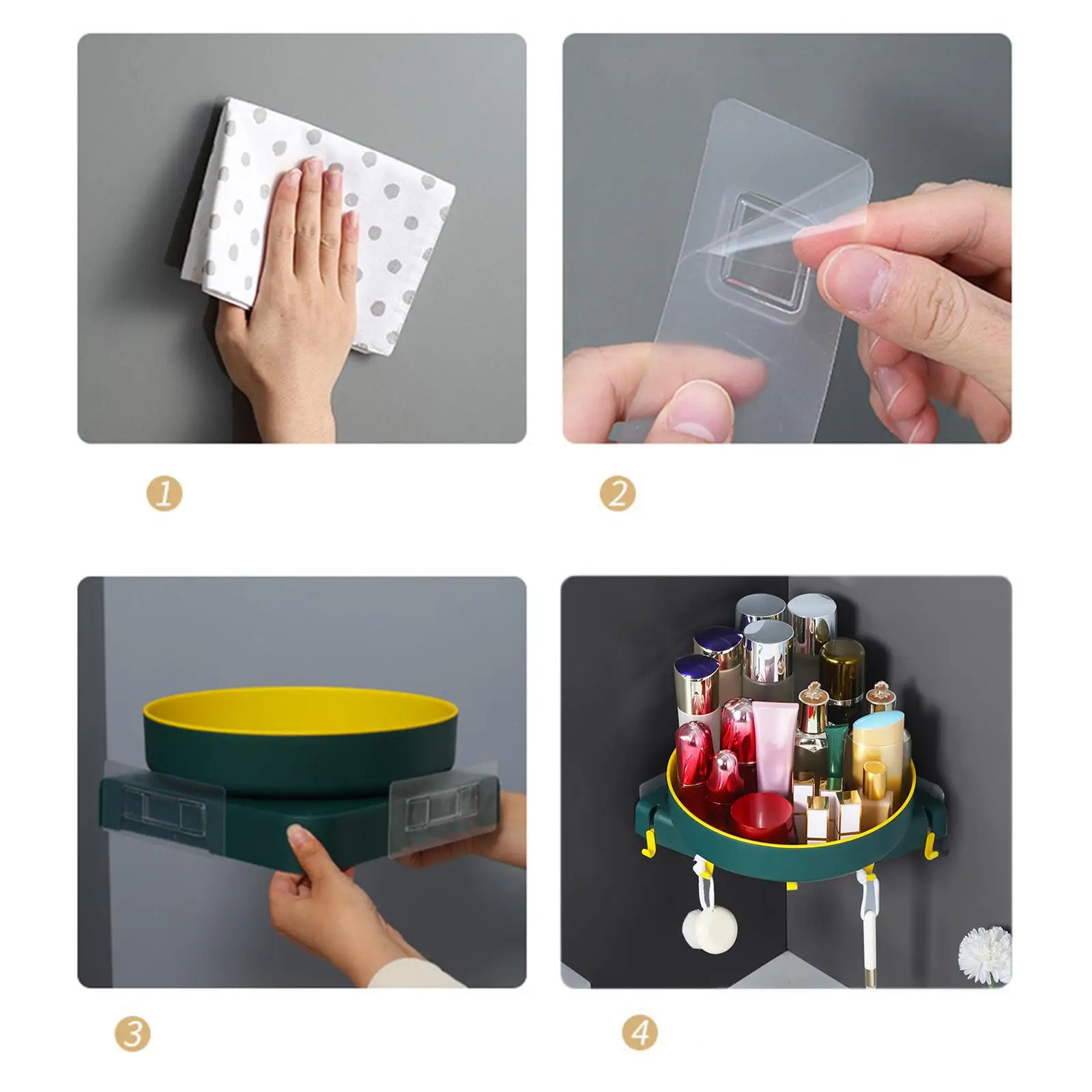 Multifunctional Rotating Turntable Rack Revolving Seasoning for Bathroom Shelves Supplies Spices Holder