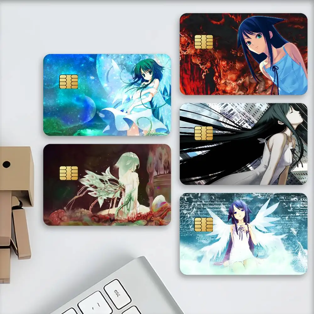Game Saya no Uta The Song of Saya Credit Card Stickers Skin For Bank Debit Decorative Protection Scratch-resistant Gift 4PCS