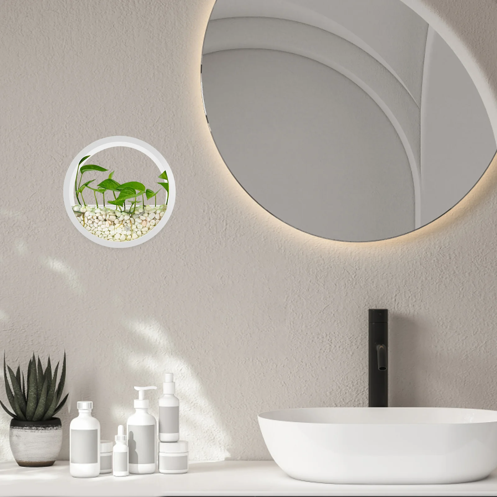 Wandpflanzer für den Innenbereich, Wandmontage, Hydrokultur-Pflanzgefäß, transparenter Topf für Sukkulenten und Wasserpflanzen, stilvolles Design