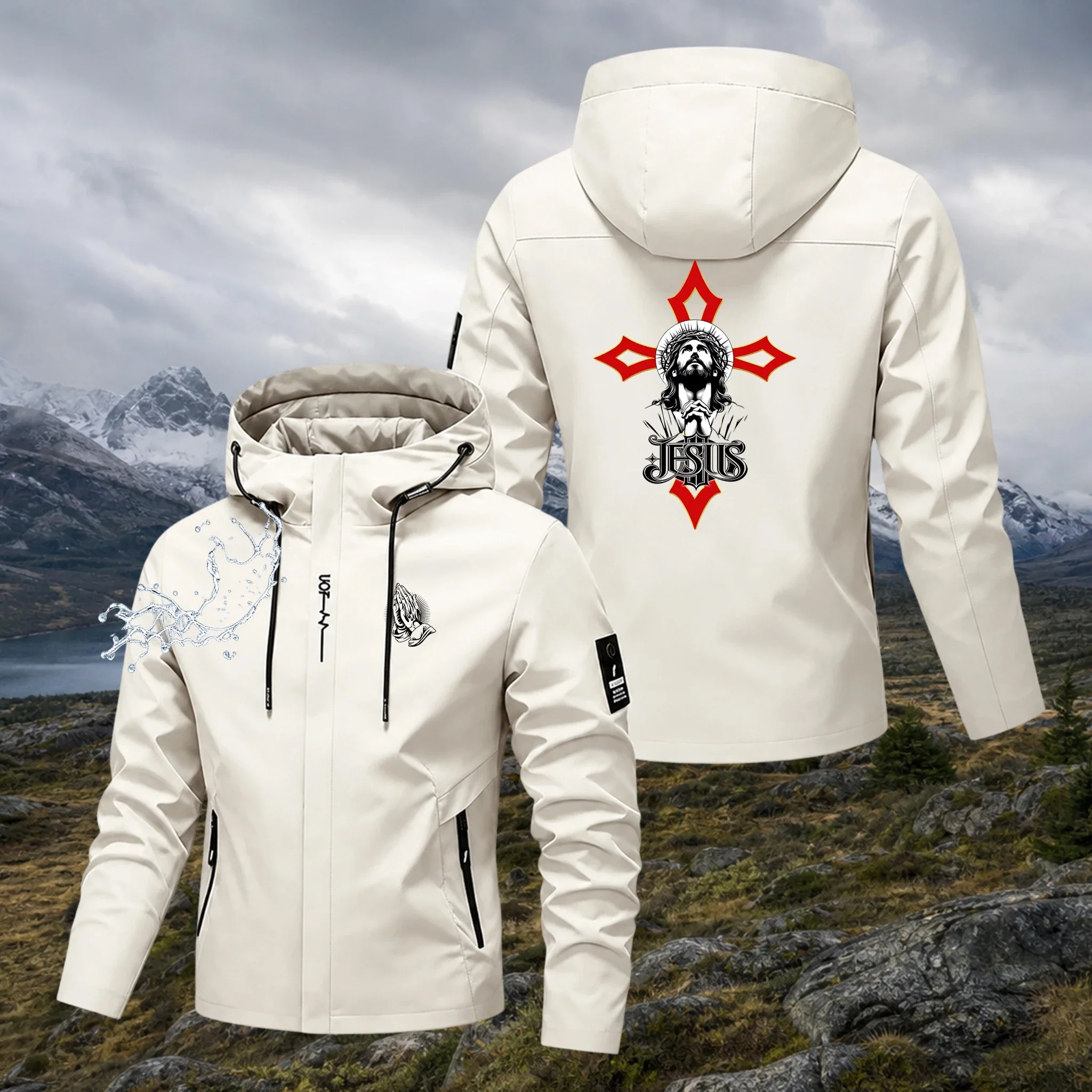 2026 Men's All-Weather Zippered Hooded Jacket BeltFc Racing Fashion Logo High-Quality Windproof Outdoor Shell Layer