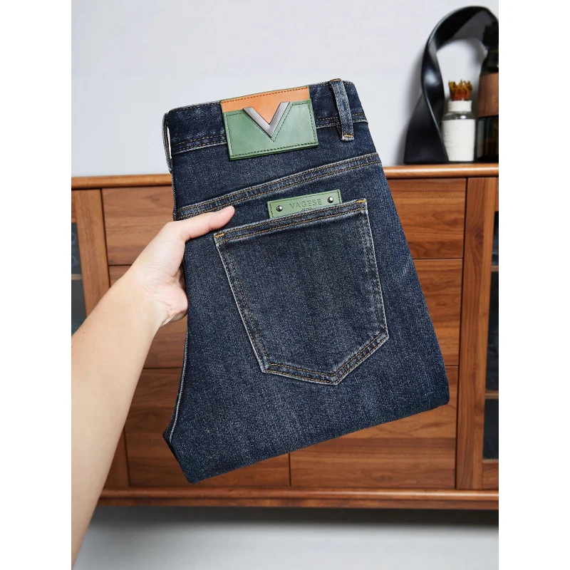 

High end men's jeans autumn and winter 2025, new fashion trend,, small feet, casual European version men's pants