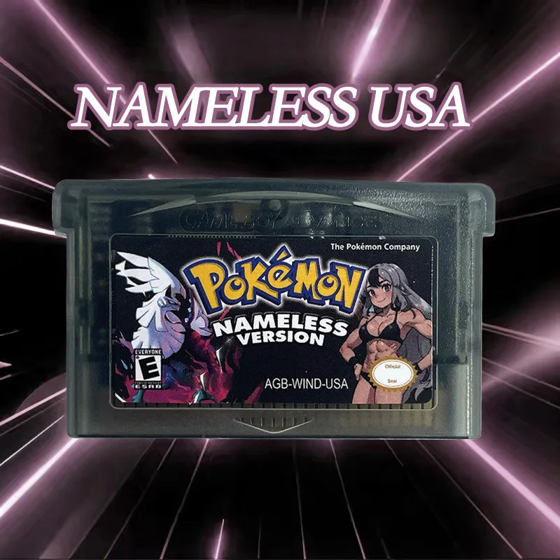 USA-Version Pokemon NAMELESS Version 1M Flash Cart GBA Game Cartridge Videospielkonsole Rom Hack Englisch