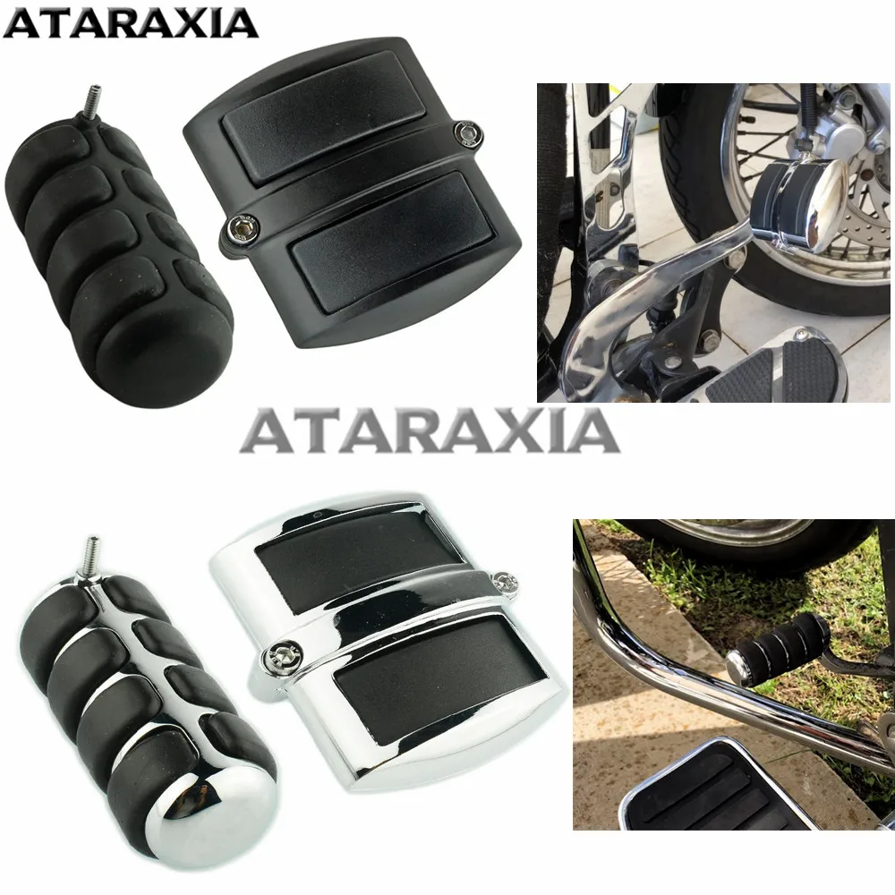 Motorcycle Gear Shift Lever Peg & Brake Pedal Cover For Yamaha V-Star XVS Dragstar DS 400 650 950 1100 1300 Classic Custom