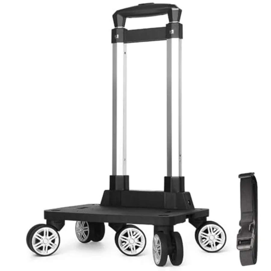 

Backpack Trolley Wheeled Folding Luggage Travel Cart Aluminum -Roller Carrier for Backpack/Schoolbag/Boxes 5 Wheels Detachable