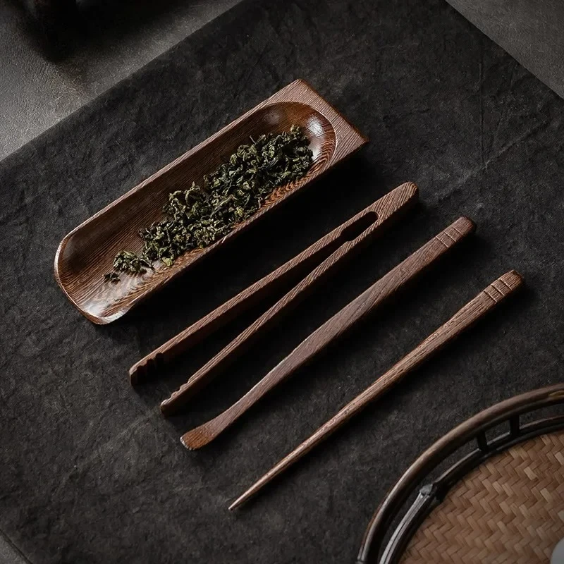 Door Frame Tea Holder Tea Ceremony Holder Tea Clamp Needle Spoon Kung Fu Dry Pour Four-Piece Set Cha He