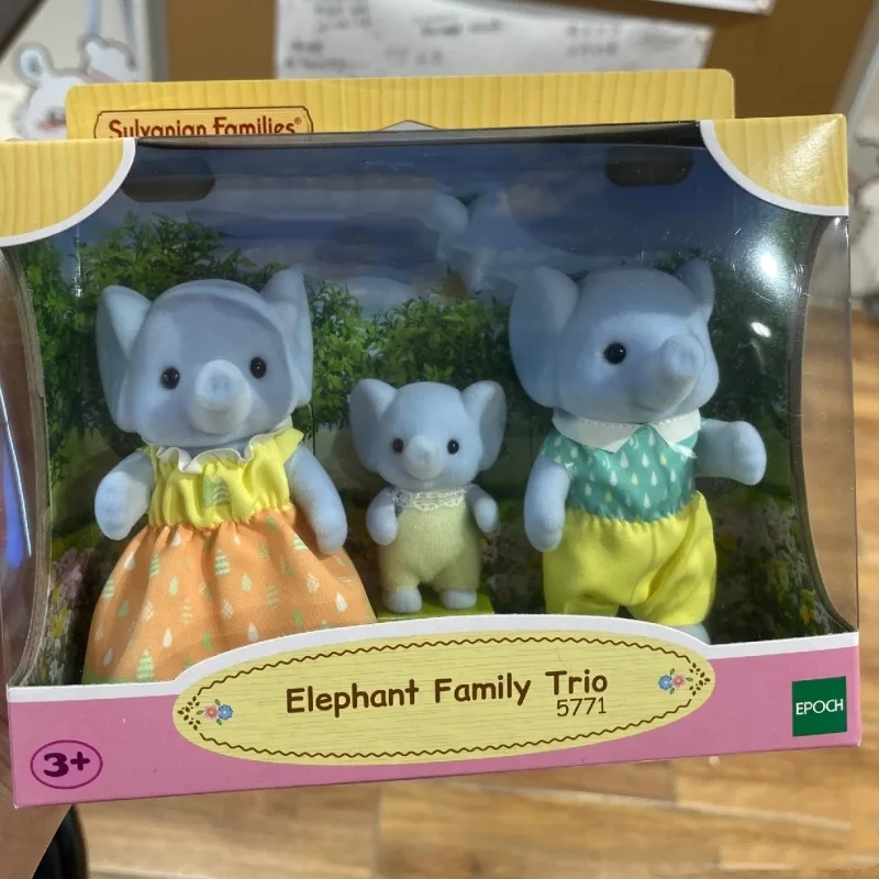 

2024 Hot Sylvanian Doll Families Kawaii Elephant Family Panda Family Cat Family Cute Anime Figrues Birthday Gifts Toys Girls