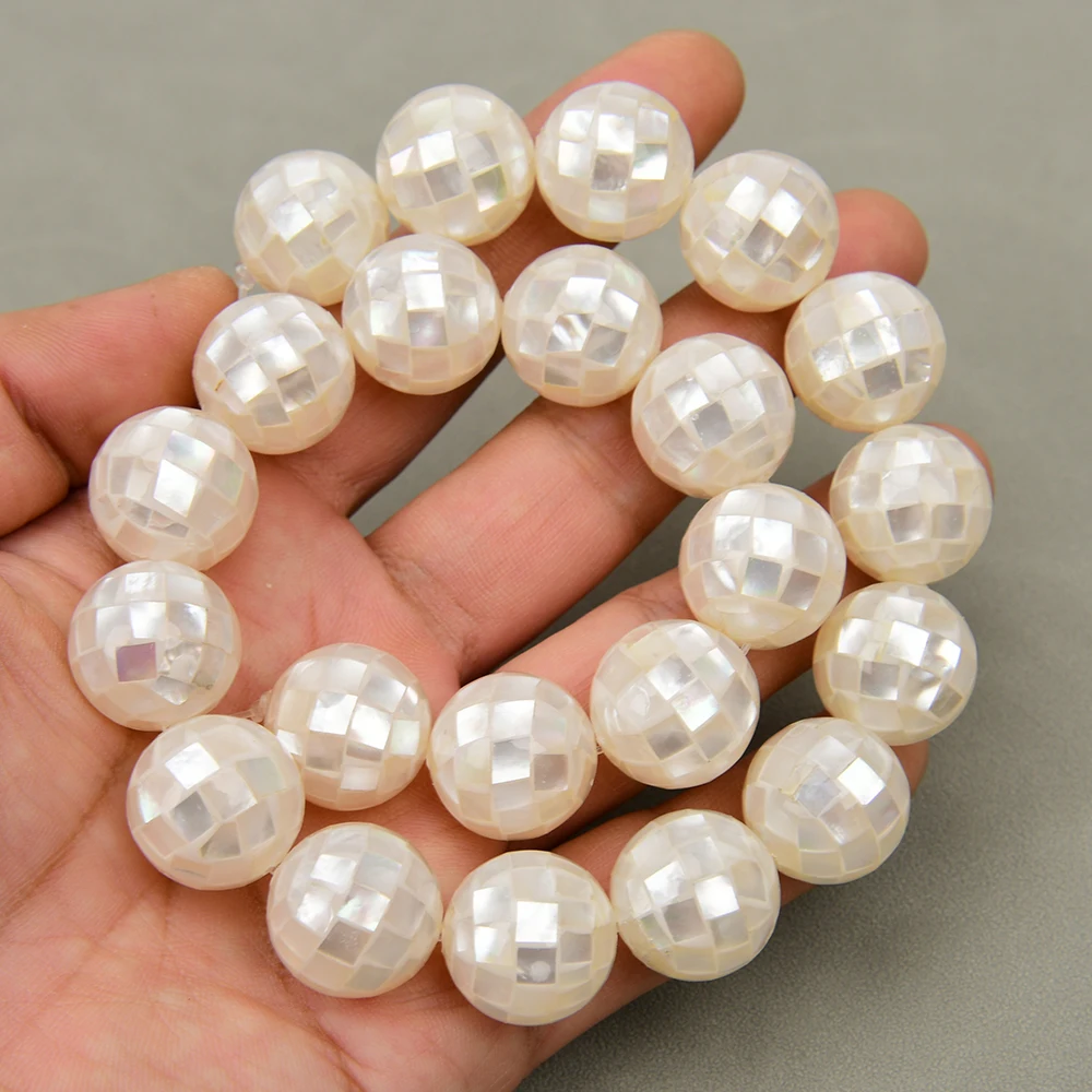 APDGG 18mm Natural White Sea Shell Strands Necklace Jewelry Making DIY