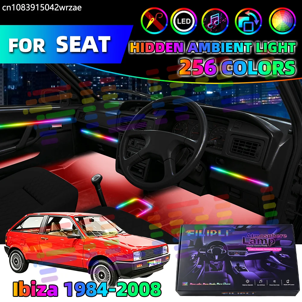 

18 in 1 For Seat Ibiza 1984-2008 Years Car Interior Ambient Lights Strips Breathing Lighting Kit App Control Auto Decorative lam