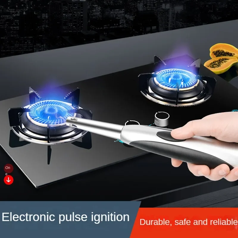 

Metal Outdoor Portable Kitchen Pulse Igniter Gas Stove Lighter Long Handle Igniter Torch Gun Electronic Flameless Pulse Lighter