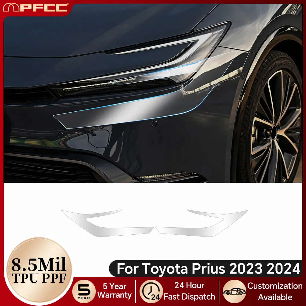 

For Toyota Prius 2023 2024 Car B C Pillars Headlight Rearview TPU Paint Protection Film Pre-cut PPF Bra Clear Kit Anti-scratch