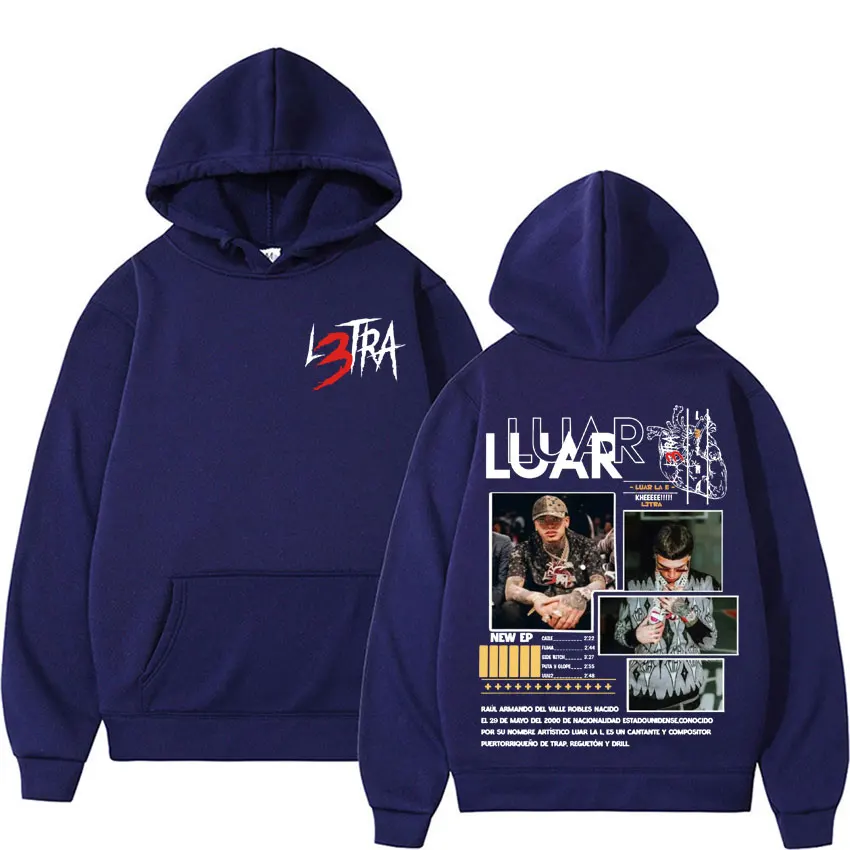 Rapper Luar La L L3TRA Album Cover Hooded Male Harajuku Hip Hop Punk Street Oversized Hoodie Men Women Fashion Casual Sweatshirt