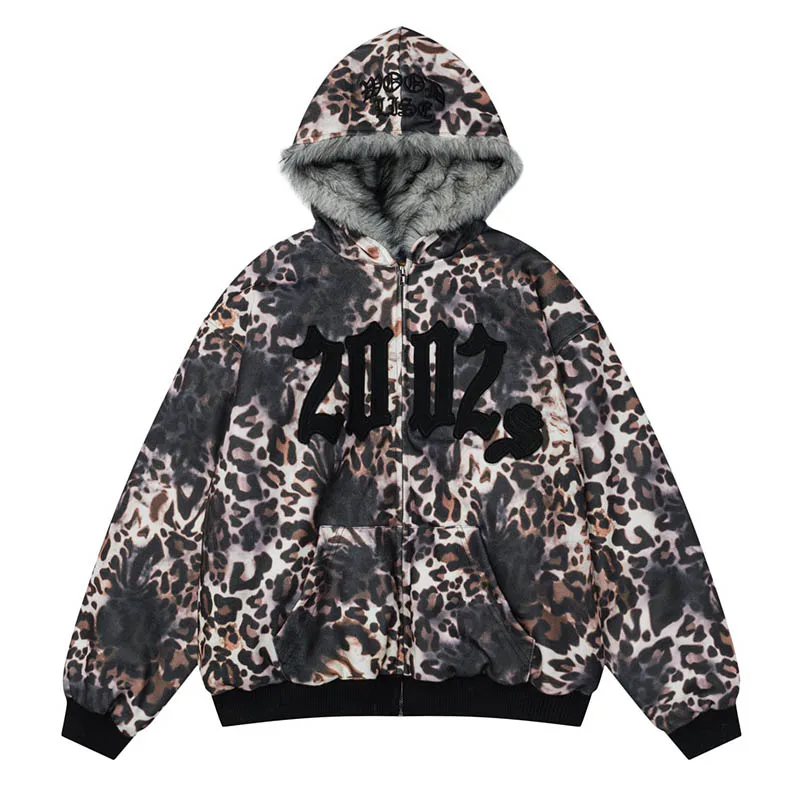 

Винтажные леопардовые куртки в стиле хип-хоп, пальто Harakuju, уличная одежда, повседневная верхняя одежда, топы для мужчин, большие размеры