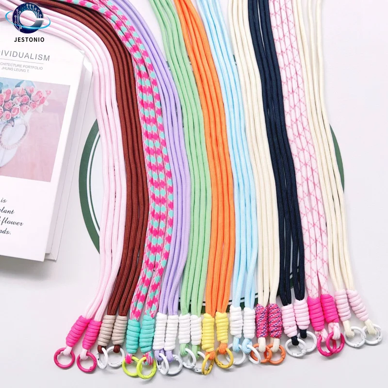 เคสโทรศัพท์แบบใหม่ สไตล์เรียบง่าย สีสันสดใส ลายบล็อกผมหยิก สายคล้องยาว อุปกรณ์เสริมกระเป๋าสะพายข้างสุดเทรนดี้ พร้อมสายคล้องขวดน้ำ