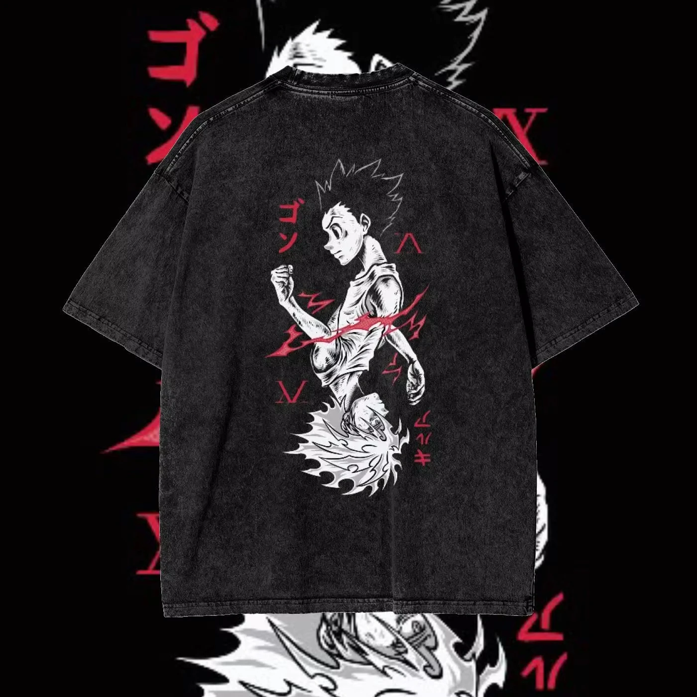 2026 Hunter X Hunter T-shirt Men Gon Freecss Phantom Troupe Killua Zoldyck Men's T-shirt Summer Vintage Snow Washed Anime Unisex