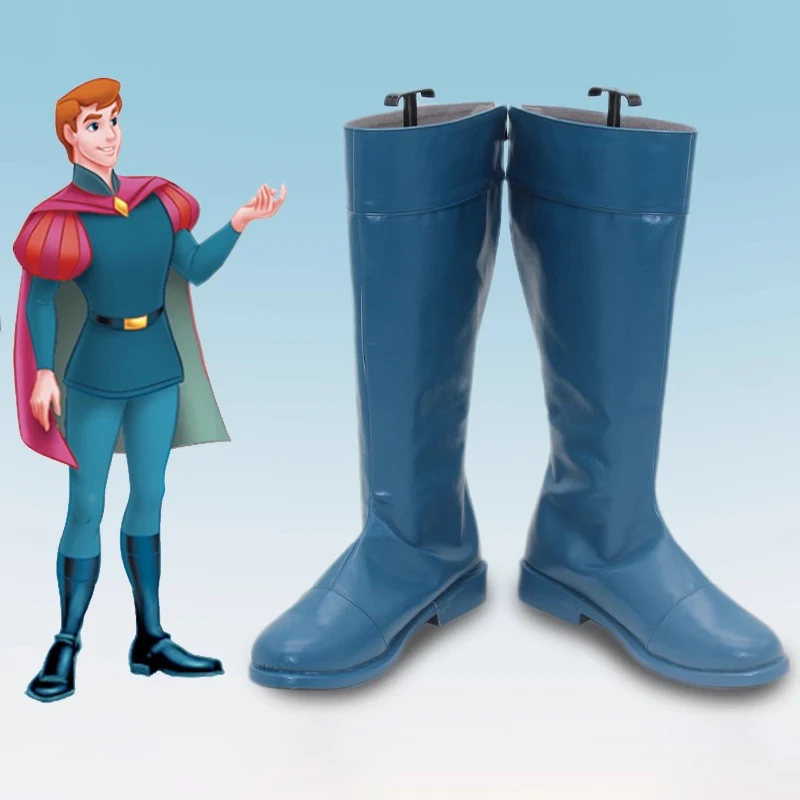 

Prince Phillip Cosplay Shoes Anime Role Play Blue Boots Performance Props For Men