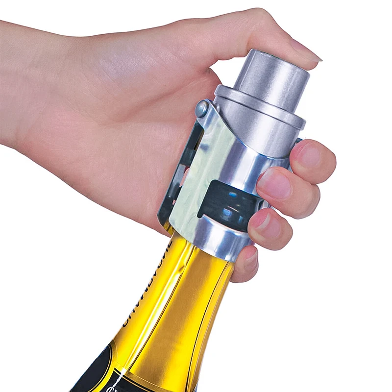

Stainless Steel Champagne Bottle Stopper Vacuum Sealed Sparkling Wine Saver Cap Opener Bar Tool 2pc/lot
