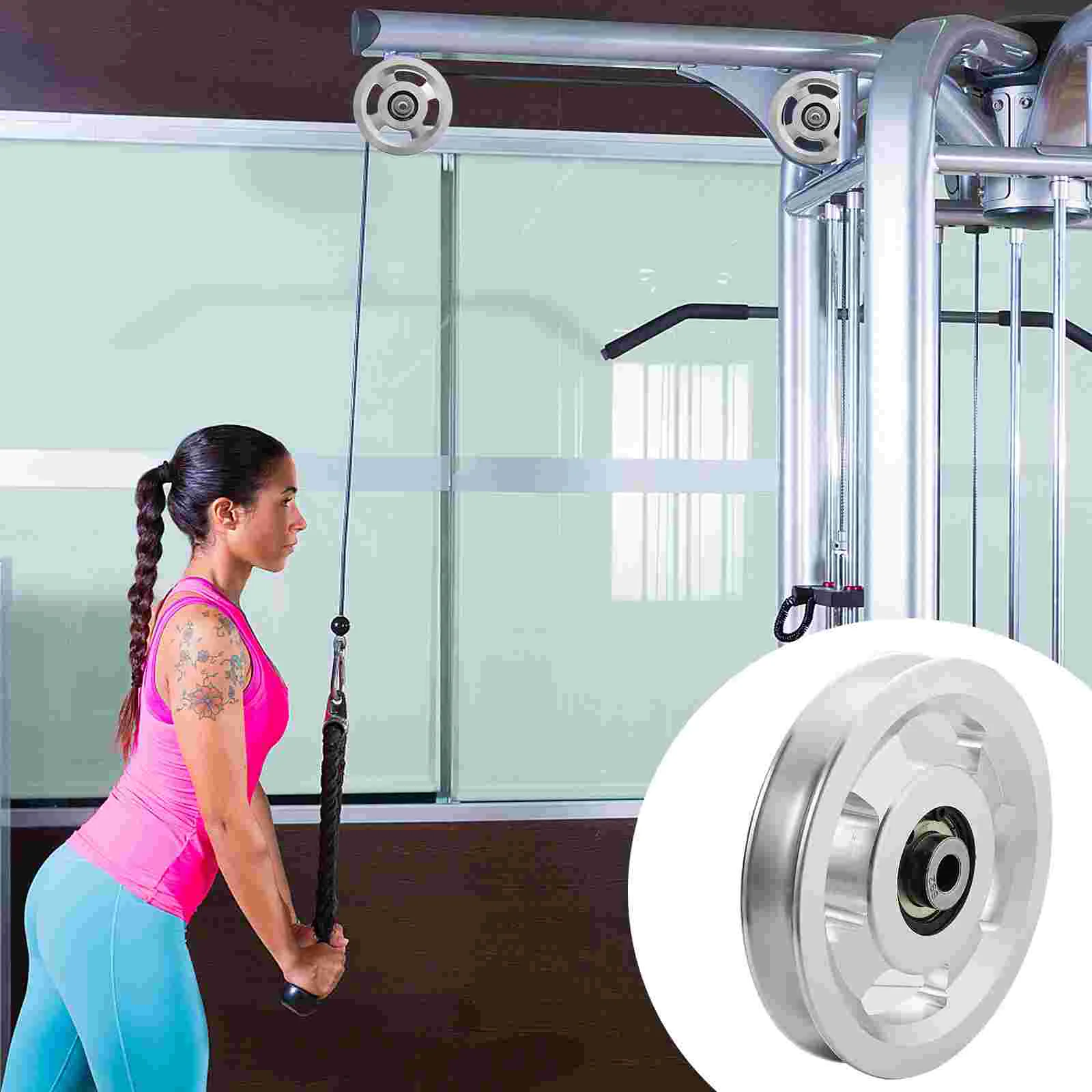 

Aluminum Alloy Pulley Fitness Accessories Wheel Parts Gym Replacement Lift Load Bearing Exercise Equipment for Home