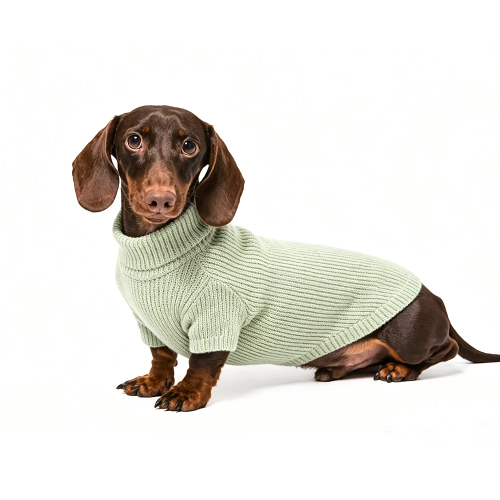 Effen gebreide trui voor windhonden, zachte winterkleding voor dachshonden, warme jas voor windhonden in de herfst en winter.