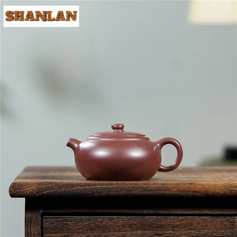 160ml Luxury Yixing Purple Clay Teapots Artists Handmade Antique Pot Raw Ore Dicaoqing Mud Kettle Chinese Zisha Tea Set Supplies