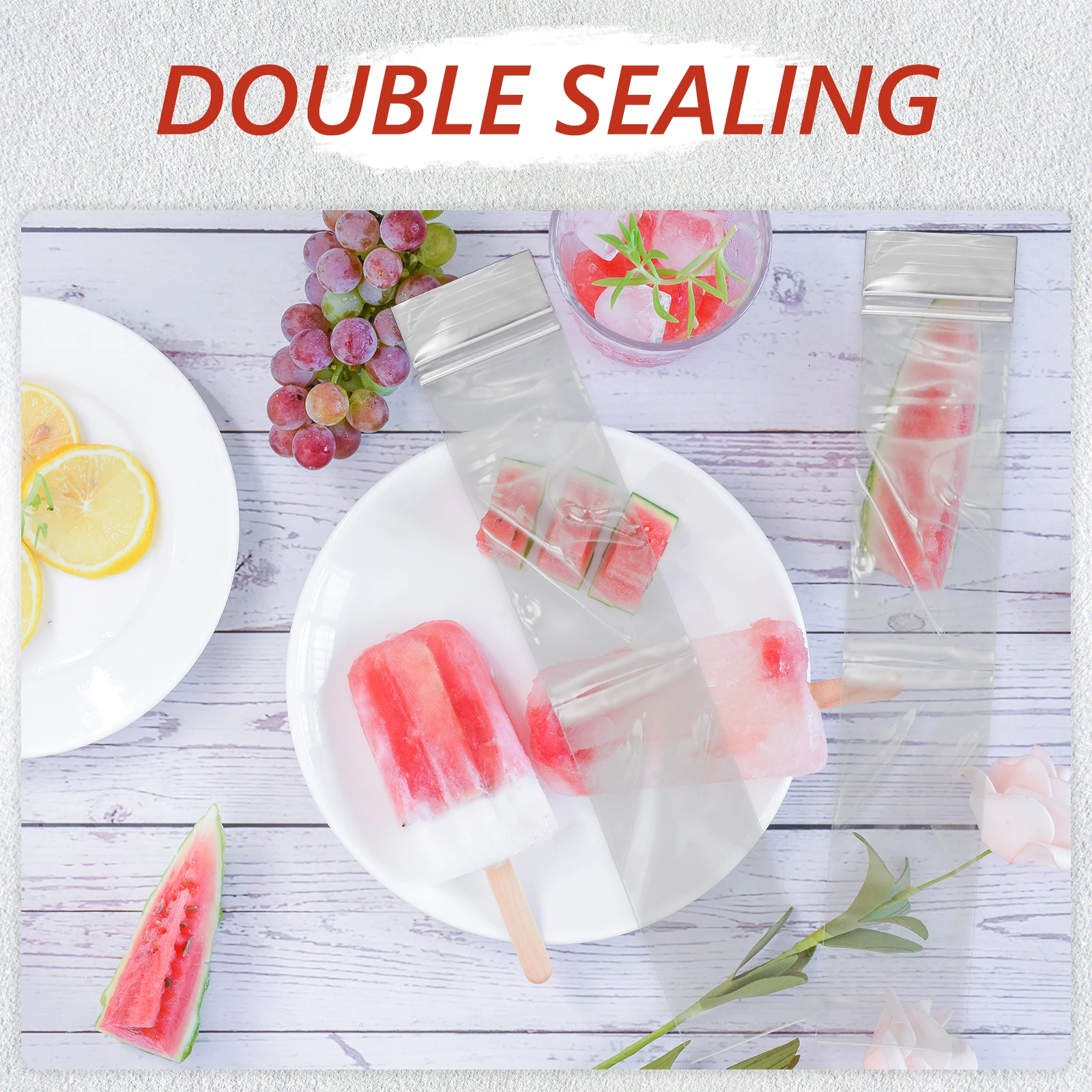 

100pcs Ice Cream Bags Leak Proof Popsicle Molds Portable DIY Candy Plastic Containers Freezer Pop Bags Kitchen Tools