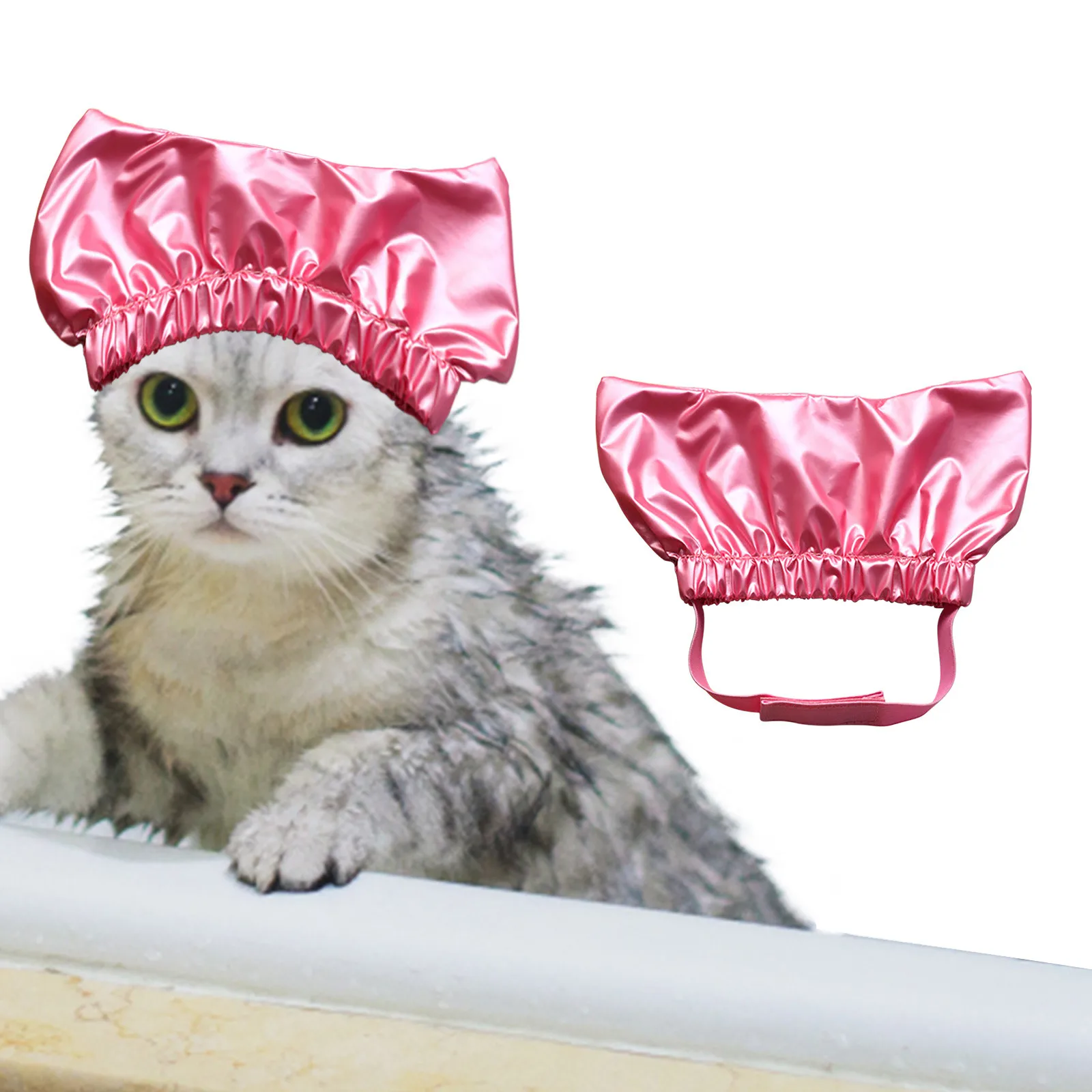 Taking Dog Shower With Adjustable Pet Cap For Ears- Shower Shower Cats Cap Pet Bath Strap Dogs Cap New Year Outfit For Dogs 1