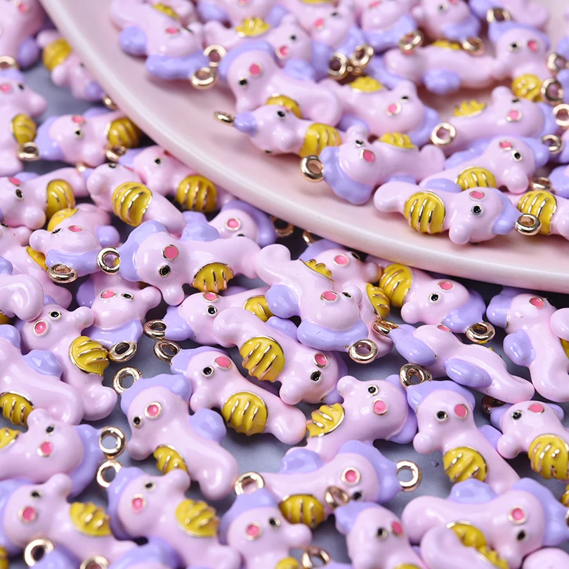 9pcs/Lot Enamel Marine Animals Clownfish Hippocampus Japonicus Coral Fish Charms For Jewelry Making Supplies Cartoon DIY Pendant