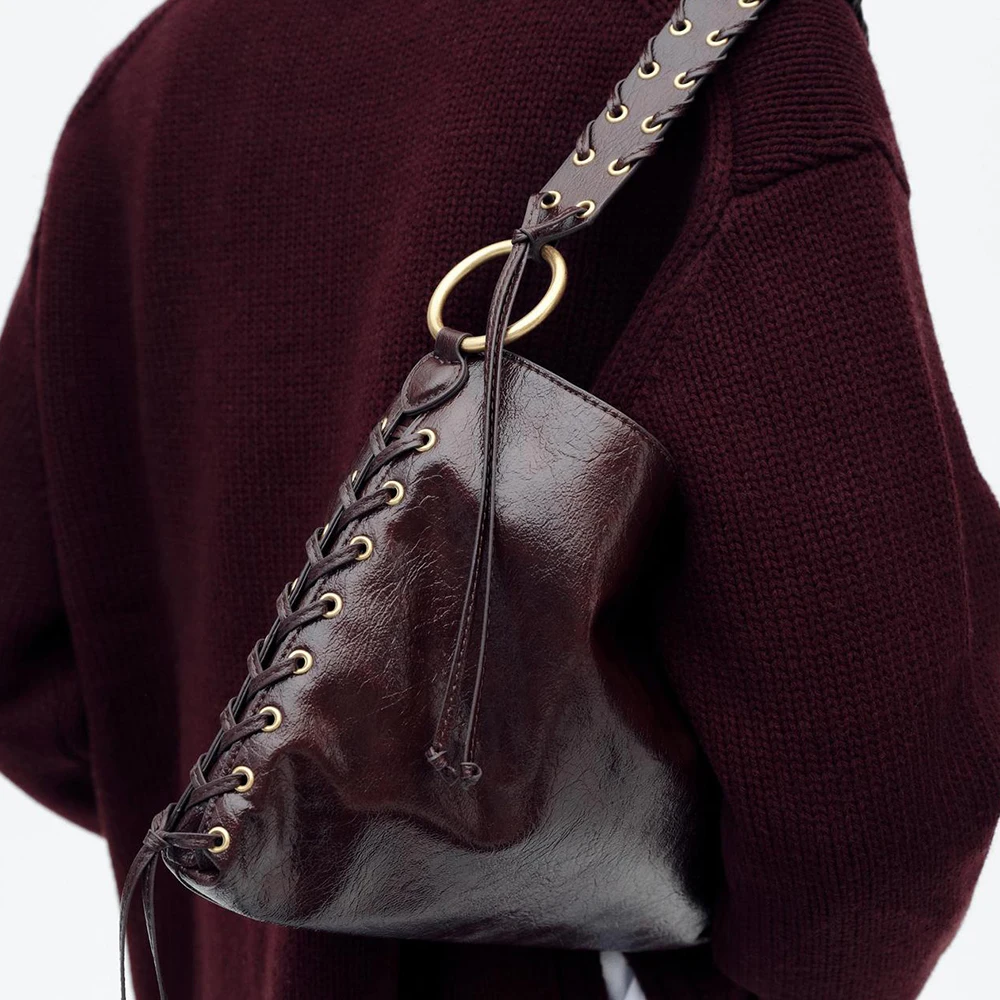 

Fashion Woven Strap Shoulder Bag Soft PU Leather Women Handbags High Quality Shopper Tote Bags for Women Bag Commuting Purses