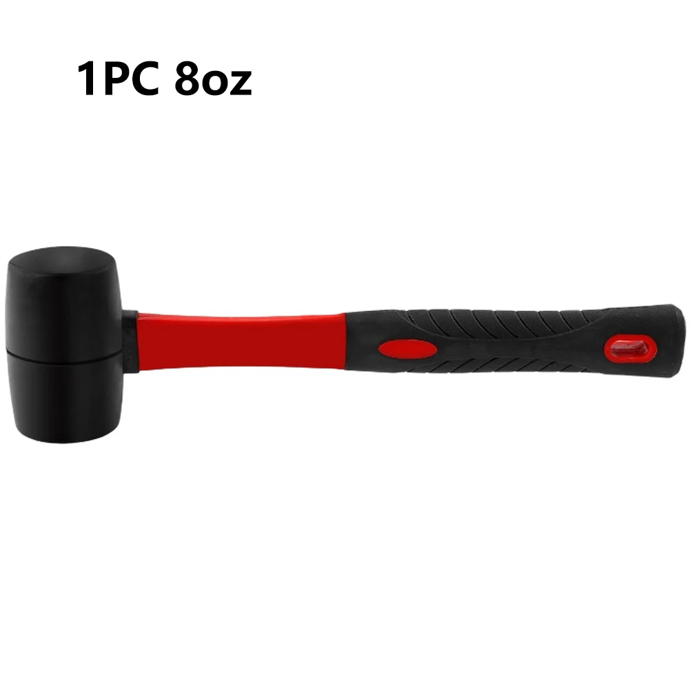 Rubber Mallet Designed for Tap-Fit Applications Including Engineered Wood Vinyl Plank and for tile Layout with Fiberglass Handle