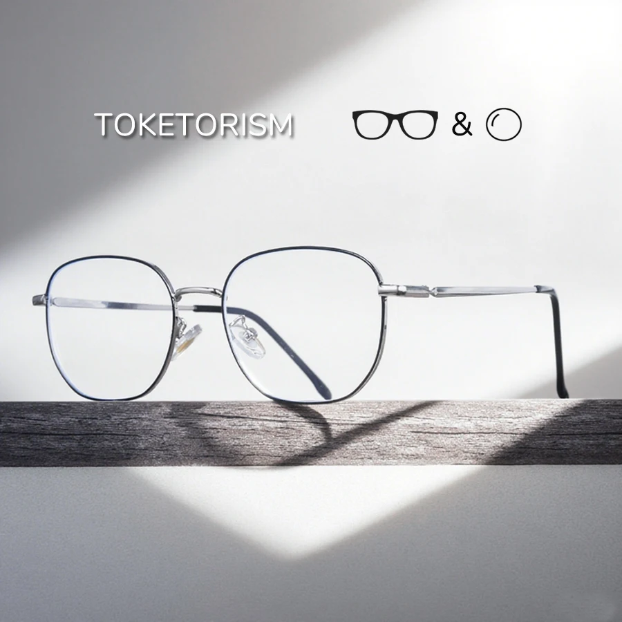 

Toketorism Metal Frame Reading Glasses Anti Blue Light Women's Eyeglasses Prescription Glasses For Myopia And Presbyopia