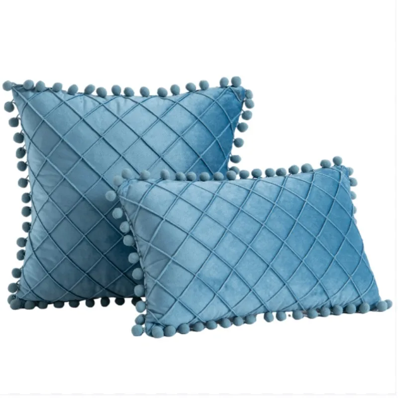 Dutch Plush Pillowcase 30x50cm 45x45cm Solid Color Cute Pompom Cushion Cover Soft Personalized Pillowcase For Home Decoration
