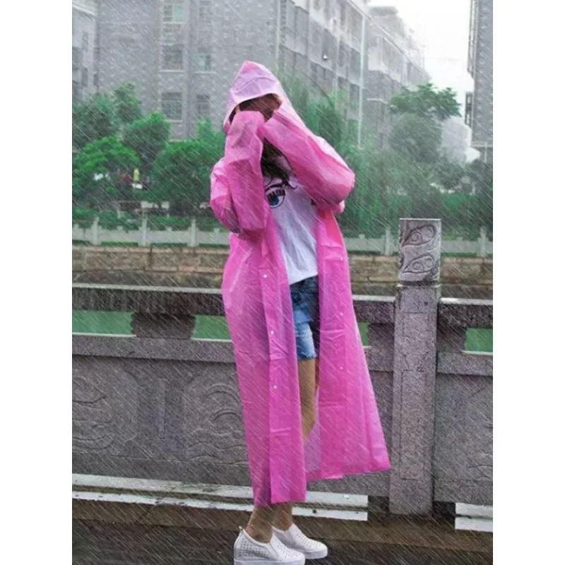 eva breathable transparent raincoat with hood all over, suitable for outdoor activities and concerts