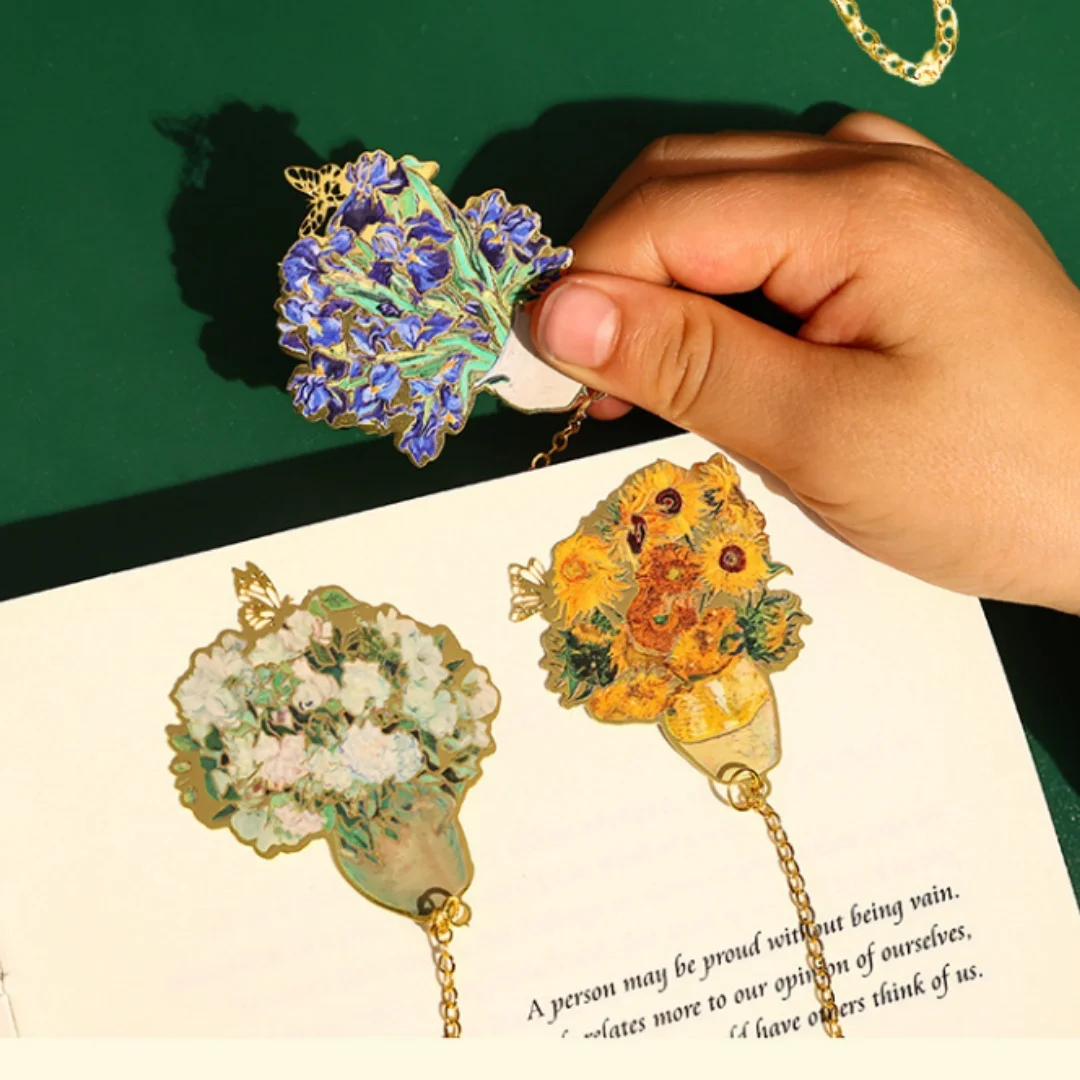 Art Floral Bookmark Delicate Metal Page Marker Decorative Reading Accessory Lightweight Floral Metal Bookmark For Graduation