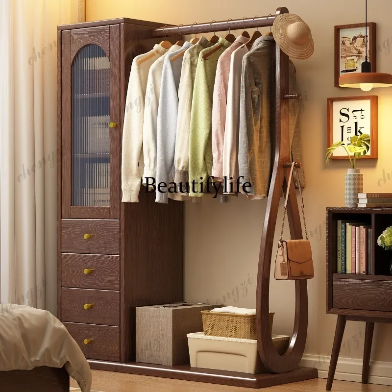 F4567 New Chinese-style solid wood multi-functional coat rack household living room bedroom large-capacity storage hanger