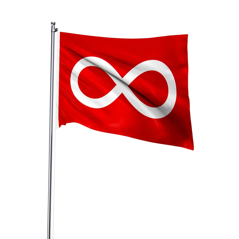 Gaslight Gatekeep Girlboss 5' x 3' Metis Red Version Indigenous Peoples of Canada Flag Banner 150cm x 90cm