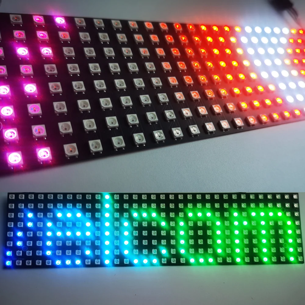 P5 P10 P6.25 pitch RGB WS2812B addressable digital transparent panel light LED 8x32 8x48 pixel module matrix screen DC5V
