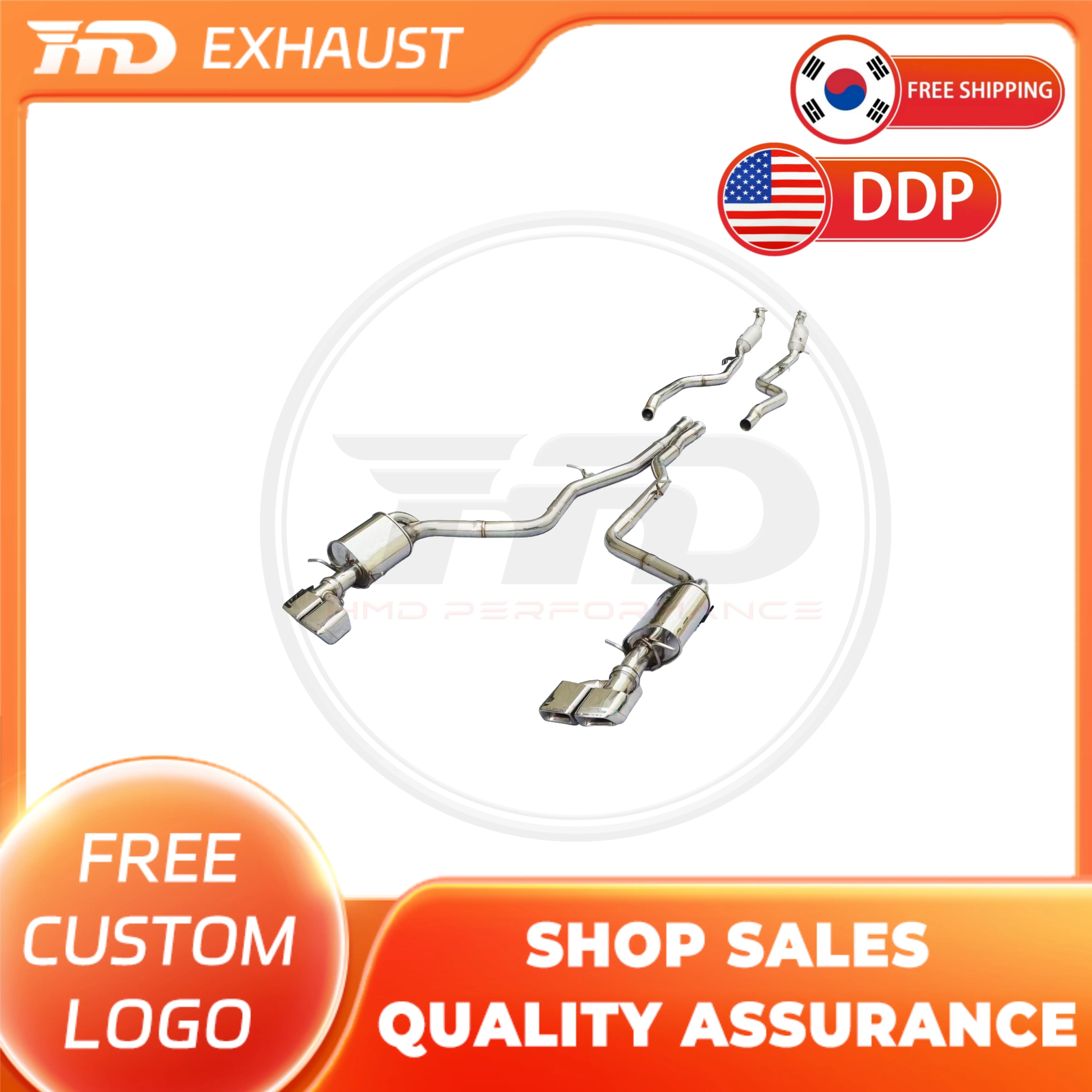 

Выхлопная система HMD, производительность из нержавеющей стали, полная выхлопная система Catback для Mercedes Benz CLS63 W218 5,5T, клапан удаления глушителя