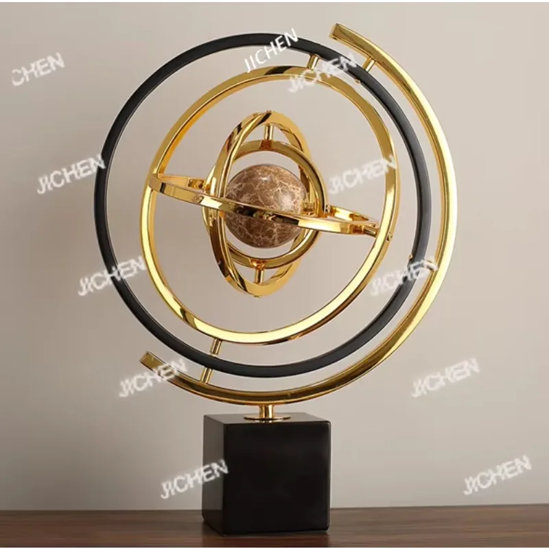 

High Quality European Luxury Metal Globe Ornament Desk Living Room Decorative Art Ornament
