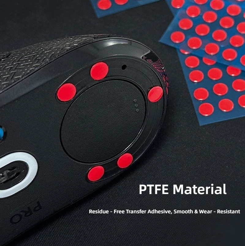 زلاجات ماوس مستديرة PTFE مع أقدام لاصقة صغيرة قابلة للانزلاق لمعظم الألعاب/الفئران المكتبية، انزلاق سلس مضمون