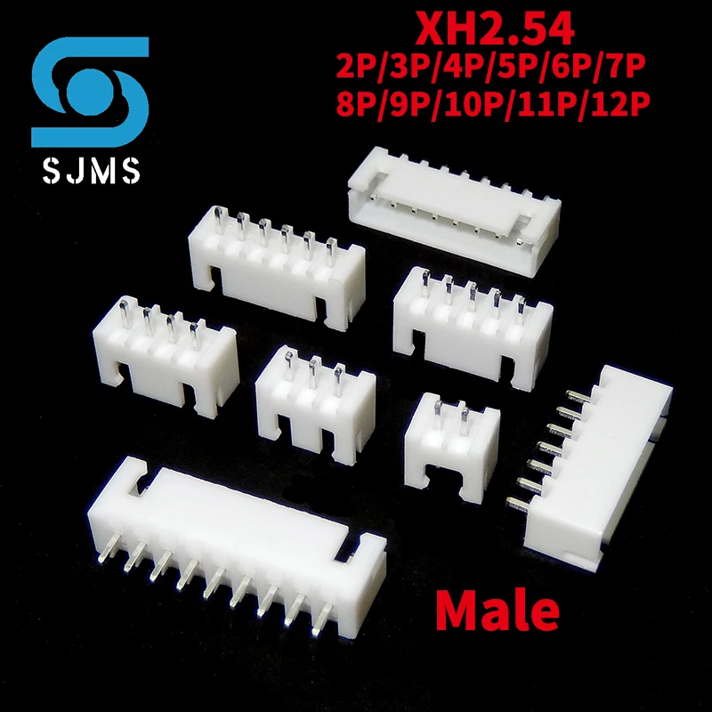 50PCS/Lot XH2.54 Pin Header Connector 2P 3P 4P 5P 6P 7P 8P 9P 10P 11P 12Pin 2.54mm Pitch XH for PCB Jst Straight Pin Holders