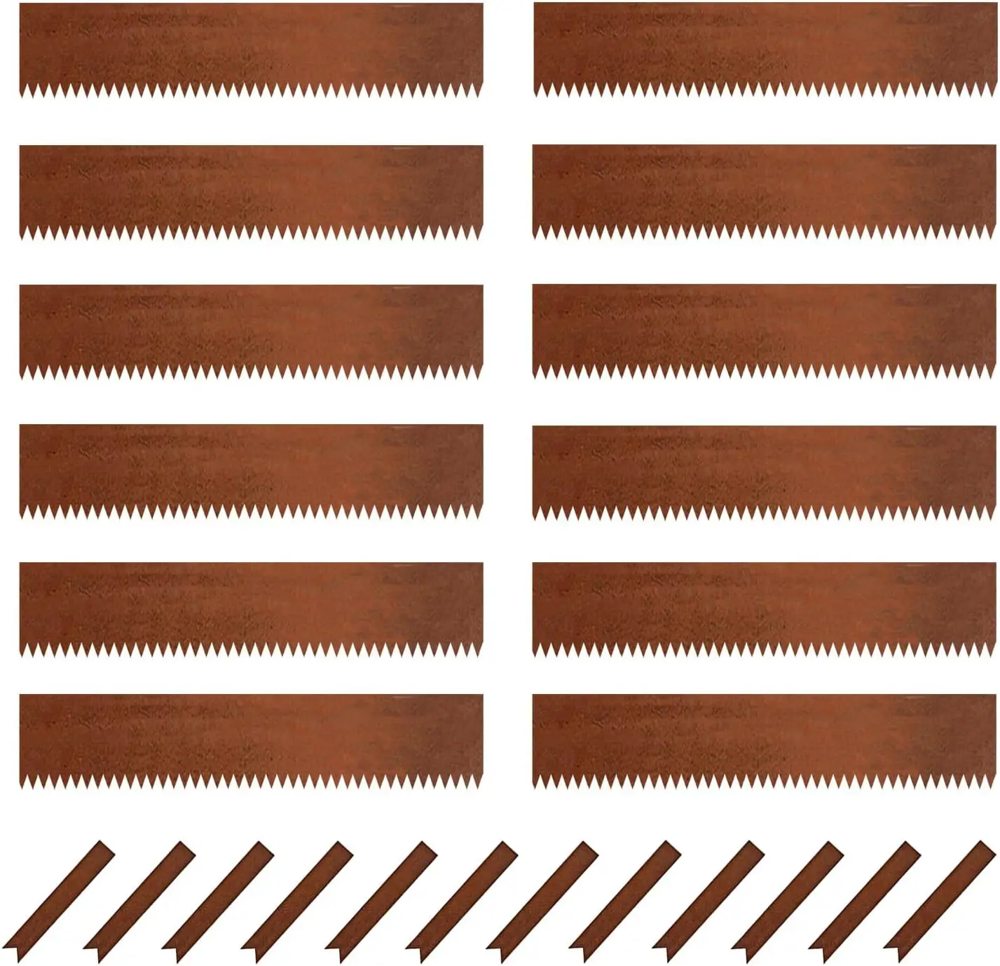 

12-Pack Rustic Steel Landscape Edging, 40" L x 8" H Strips, 40FT Total for Lawn & Garden