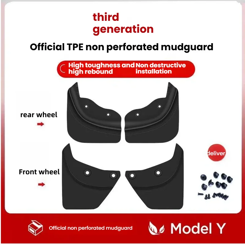 

Mud Flaps For Tesla New Model Y 2025 Launch Juniper No Drilling/Tape Splash Guards Fenders Mudguards Mudflaps