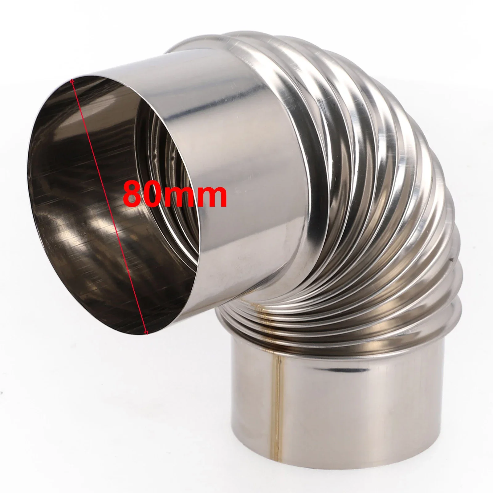 1pcs Stainless Steel Elbow Pipe Chimney Liner Bend  Flue Stove Pipe Heater Exhaust Vents Accessories 50/60/70/80/100mm