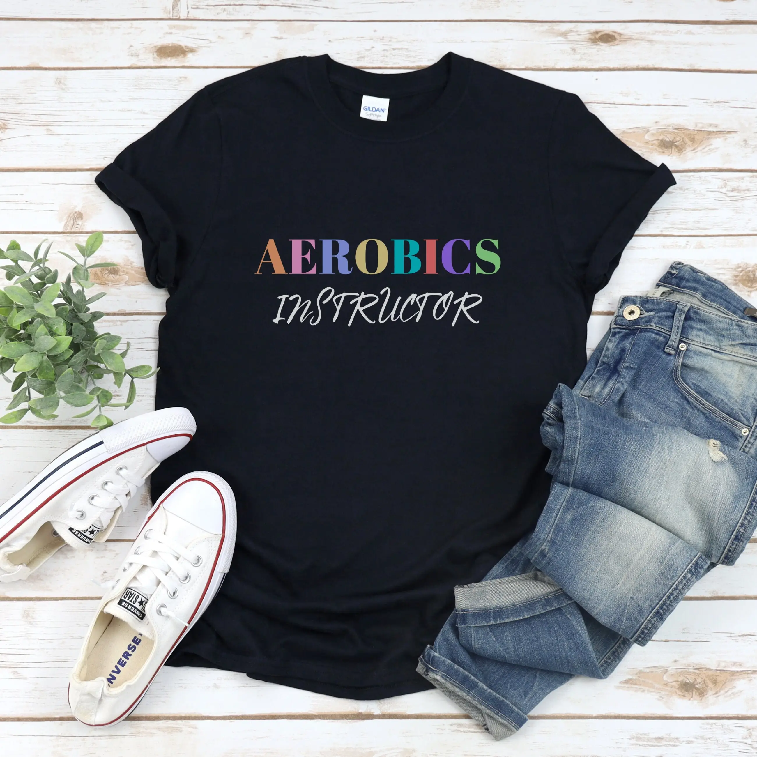 Aerobics Instructor'S T Shirt Gym Exercise Athletics Teacher