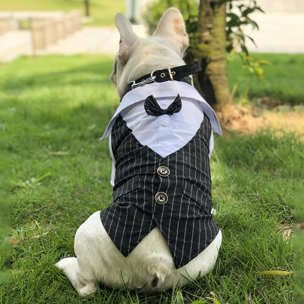 

Pet Tuxedo Dog Wedding Suit Black Cotton Blend Comfortable Breathable Gentleman Design Special Occasions Parties